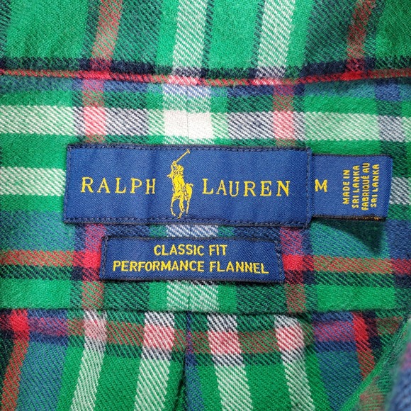 Ralph Lauren Men Classic Fit Performance Flannel Plaid Long Sleeve  Shirt M - Picture 2 of 6
